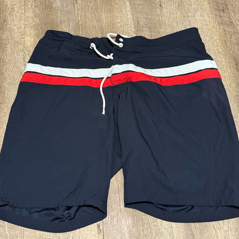 Old Navy Navy Blue and Red Swim Shorts